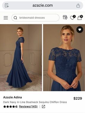 princess polly baby blue dress Bridal Dresses Navy Chiffon Bridesmaid Dress Azazie Mary Dark Navy A-Line  Side Slit Chiffon Dress